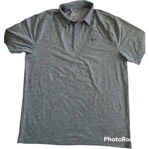 Under Armour large men gray playoff polo